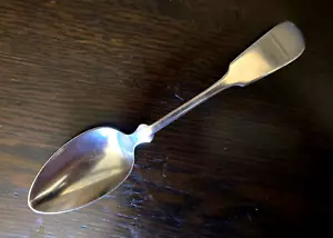 ANTIQUE COIN SILVER SERVING SPOON by HALL & ELTON - Picture 1 of 4
