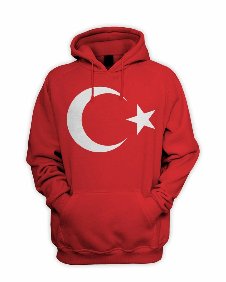 Türkische Flagge Herren Hoodie - Kapuzenpullover Türkei Fußball T-Shirt - Bild 1 von 1