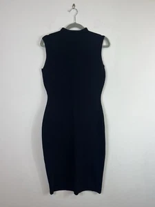 Vestido ceñido al cuerpo tejido ajustado negro talla 3 UK 12 Karen Millen cuello alto - Imagen 1 de 7