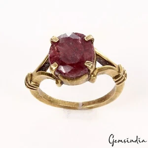 Ashtadhatu Mezcla Metal 3.9gm Rubí Piedras Preciosas Astrológicas Unisex Anillo Joyería ~ 6.75US - Imagen 1 de 6