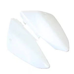 WHITE Plastic Left Right Number Plate Guard Fender CRF70 Style PIT PRO Dirt Bike - Bild 1 von 2
