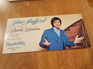Jim Stafford Barbi Benton Juni 1976 Harrah's Reno Promi Postkarte große Größe - Bild 1 von 2