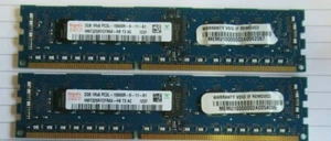 Hynix HMT325R7CFR8A-H9 4GB (2x2GB) PC3-10600 DDR3 ECC CL9 240P DIMM 1.35V Memory - Picture 1 of 3