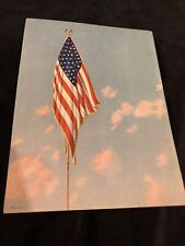Giclee Print: Hanging American Flag Lithograph 8”x6”