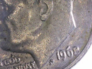 1968-P Roosevelt Dime Die Error On Head And Date - Picture 1 of 10