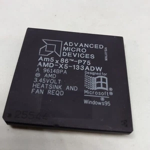 AMD-X5-133ADW AMD CPU AM5x86-P75 VINTAGE PROCESSOR CPU 133 Rare Vintage 133ADZ - Picture 1 of 11