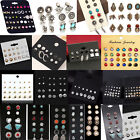 Fashion Rhinestone Crystal Pearl Earrings Set Women Ear Stud Jewelry 12 Pairs