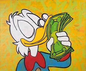 Golden Karats original painting / Uncle Scrooge art banksy Alec M warhol kaw - Picture 1 of 6