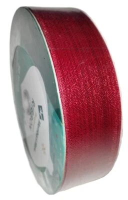 1.5" x 50 Yds Premium Holiday Wedding Wired Edge Ribbon Red Foil Weave Mega Roll - Image 1 of 3