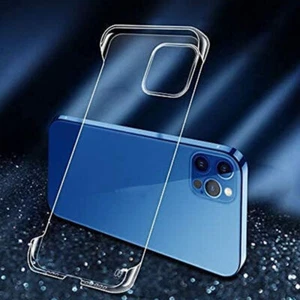 For iPhone 15 14 Max Pro Ultra Boundless Hard PC Cover Frameless Clear Case Thin - Picture 1 of 13