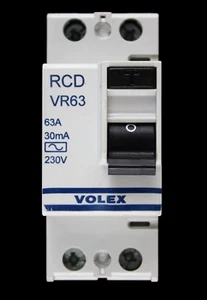 VOLEX 63 AMP 30mA DOUBLE POLE RCD TYPE AC VR63 - Picture 1 of 6