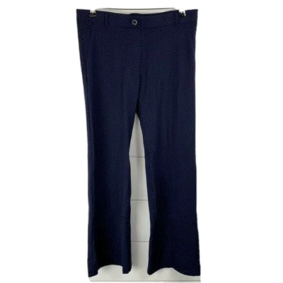 Betabrand Large Petite Bootcut Classic Yoga Dress Pants Navy Binary Dot - Image 1 of 4