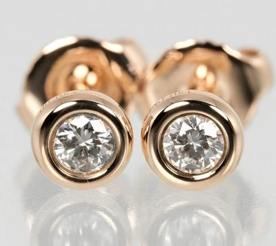 TIFFANY&Co. Pendientes Diamantes por Yarda 0.10ctx2 Oro Rosa K18/ .20 TCW $2150 Foto 1 de 4
