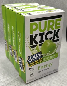 Pure Kick Energy Jolly Rancher Green Apple Zero Sugar Drink Mix Lot of 4 - Picture 1 of 4