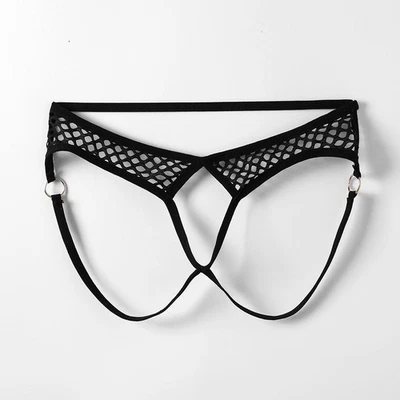 Slip uomo elegante all'uncinetto aperto gstring intimo con vestibilità comoda - Immagine 1 di 4
