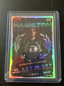 TOPPS TURBO ATTAX FORMULA ONE F1 2021 LEWIS HAMILTON CHAMPION PARALLEL NO 204 - Picture 1 of 3