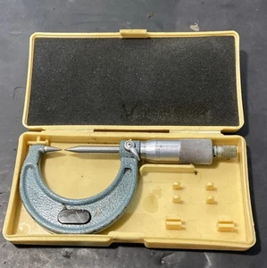 Mitutoyo 112-237 Point Micrometer, 0 - 1", 30 Degree Carbide Tips Used - Picture 1 of 4