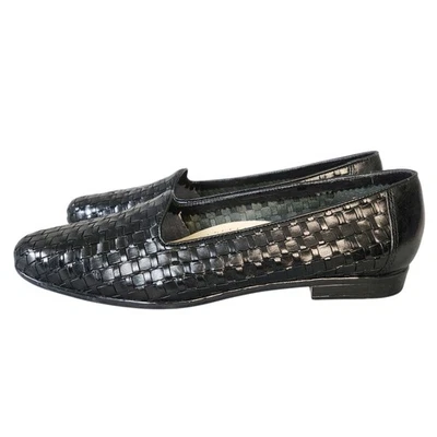 Мокасины Trotters Lizette тканые кожаные комфортные без шнуровки туфли черные женские 10 М - Изображение 1 из 4