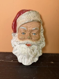 VTG Santa Claus face Paper Mache Christmas Decor Winter Art Gift Holidays - Picture 1 of 8