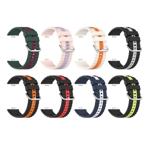 Double Tone Sport Straps For Watch Fit 3/4 Flexible Silicone Replacement Band - Picture 1 of 16