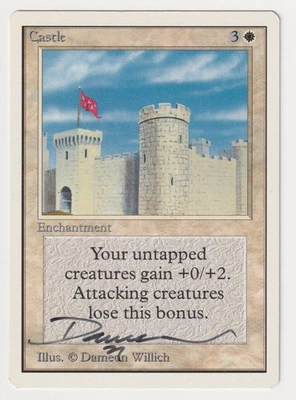 Signed Castle HP Unlimited Edition Artist Dameon Willich 1993 MTG Magic Vintage! - Image 1 of 2