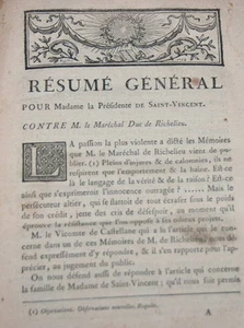 Factums concernant le maréchal duc de Richelieu - 1775-1777 - Imagen 1 de 1