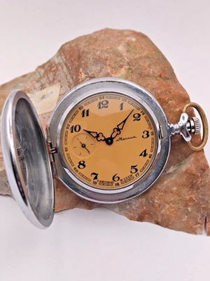 Vintage Pocket Watch Molnija Soviet USSR 3602 Mechanical Men 1970s - Image 1 of 4