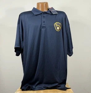 Milwaukee Brewers Polo Shirt Blue Fanatics MLB Logo Size 3XL New NWT - Picture 1 of 8
