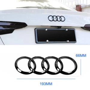 193mm Ringe Emblem Kofferraum Heckklappe Abzeichen Glänz Schwarz für Audi A4 A5 - Bild 1 von 5