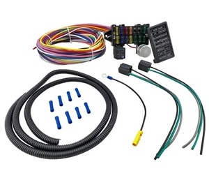 12 Circuit Universal Main Wiring Harness Loom Fuse Box Muscle Car Hot Street Rod - Foto 1 di 2