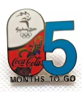 5 MONTHS TO GO COCA COLA Olympic Games Pins Badge Sydney 2000 Olympic Games - Picture 1 of 3