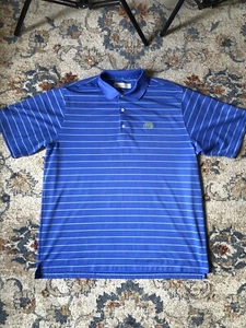 Donald Ross Golf Short Sleeve Polo Shirt Mens XL Blue Striped - Picture 1 of 9