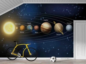 3D Space Planet Pattern blue Self-adhesive Removeable Wallpaper Wall Mural1 - Picture 1 of 10