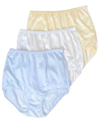 Dixie Belle Womens Underwear Yellow White Blue Nylon High Waist Brief Panties - Image 1 of 4