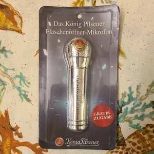 Vintage Bottle opener Beer Konig Bier Pilsener Silver Microphone New rare Other - Picture 1 of 5