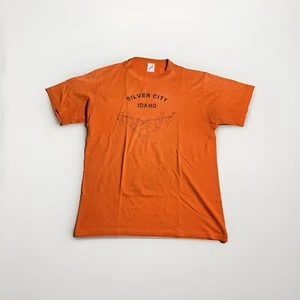 T-shirt maglietta punto singolo JERZEES made in USA arancione personalizzata logo grafico uomo LRG - Foto 1 di 19