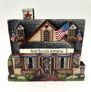 Vintage 1997 God Bless America Art Brandywine Woodcrafts, Inc Usato DANNEGGIATO - Foto 1 di 12