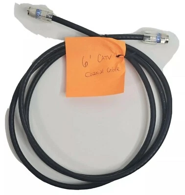 Coaxial Tv Cable RG6 CATV Cord Z-Wire Black 6 Feet - Image 1 of 4