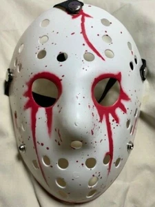 Jason Voorhees White and Blood Red Looking Mask - Dress Up - Halloween - Cosplay - Picture 1 of 7