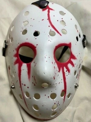 Jason Voorhees White and Blood Red Looking Mask - Dress Up - Halloween - Cosplay - Image 1 of 4