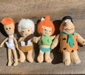 Plush Flintstone Family, Fred, Wilma, Bam-Bam, Pebbles 1990 RARE Set 4 - Picture 1 of 12