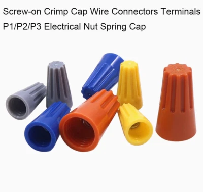 Screw-on Crimp Cap Wire Connectors Terminals P1/P2/P3 Electrical Nut Spring Cap  - Image 1 of 3