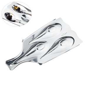 Kitchen Spoon Holder Stainless Steel 3 Cavities Ladle Rest Practical Organizer