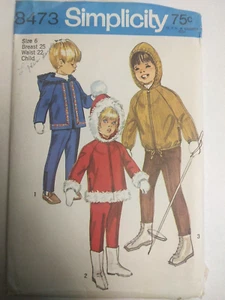 Snowsuit Jacket Snow Pants Childs 6 Simplicity 8473 Sewing Pattern VTG 60s  Ski - Picture 1 of 6