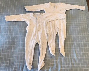 Purebaby Zip Bodysuits x 2 - Size 00 - Picture 1 of 2