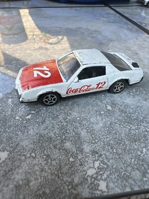 Vintage 1982 Corgi Pontiac Firebird SE Coca Cola 12 White Car Red Hood Britain - Image 1 of 4
