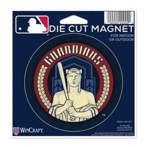 CLEVELAND GUARDIANS CITY VINYL DIE-CUT LOGO MAGNET 4" ROUND INDOOR OUTDOOR - Picture 1 of 1