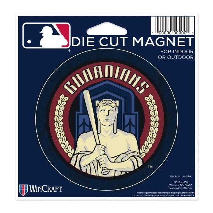 CLEVELAND GUARDIANS CITY VINYL DIE-CUT LOGO MAGNET 4" ROUND INDOOR OUTDOOR - Image 1 of 1