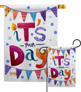 It's Your Day Garten Flagge Geburtstag Feier Deko Geschenk Hof Haus Banner - Bild 1 von 17
