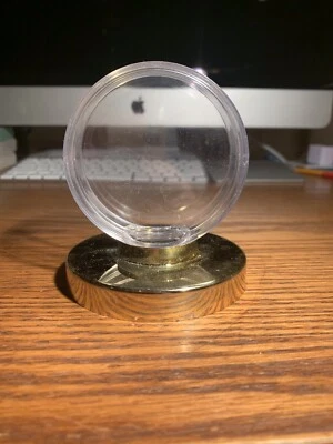 Ultra Pro Gold Base Puck Holder - Protective Display Case with Pedestal